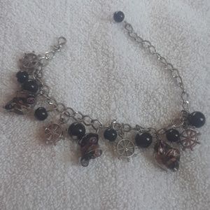 Charm Bracelet with glass handpainted glass charms